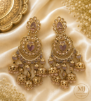 Rose Quartz / Blush Pink Kundan Jhumka Earrings