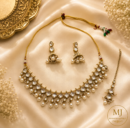 Oxidized Silver Pearl Necklace Set