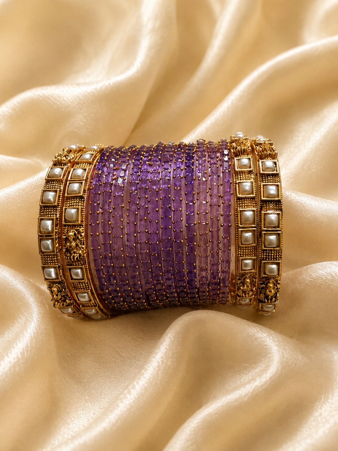 Lavender Purple Raindrop Bangles