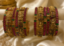 Ruby & Green Temple Bangle Set