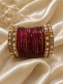 Deep Burgundy Pearl Temple Bangles
